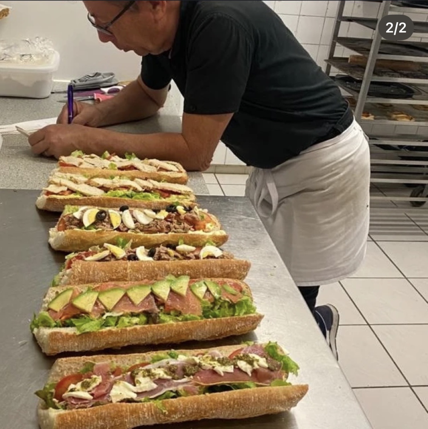 Sandwichs en préparation